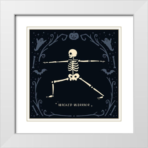 Scary Stretches V White Modern Wood Framed Art Print with Double Matting by Barnes, Victoria