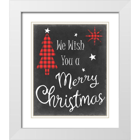 We Wish in Red White Modern Wood Framed Art Print with Double Matting by Chandler, Sharon