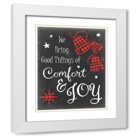 Comfort and Joy in Red White Modern Wood Framed Art Print with Double Matting by Chandler, Sharon