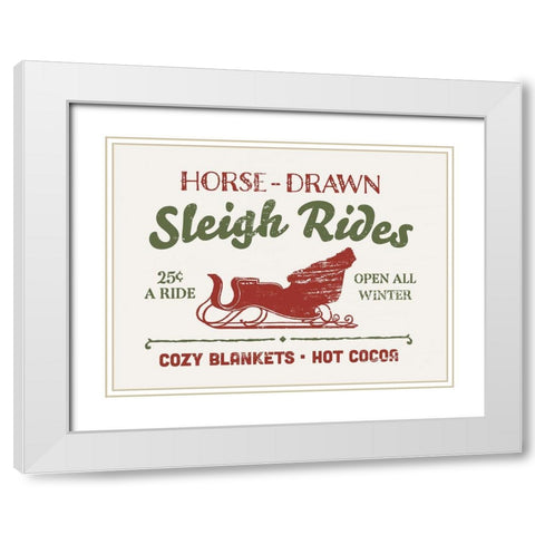 Christmas Farm Sign III White Modern Wood Framed Art Print with Double Matting by Barnes, Victoria