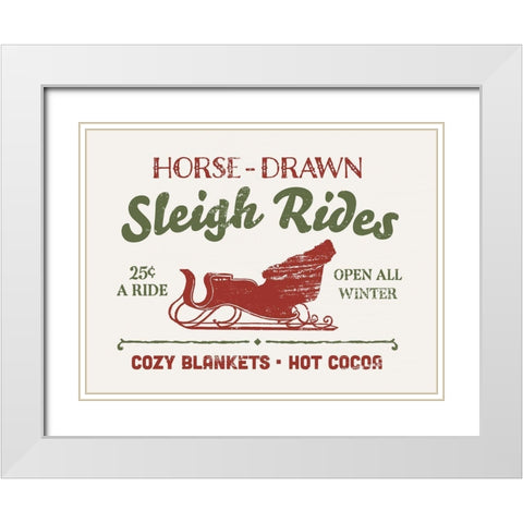 Christmas Farm Sign III White Modern Wood Framed Art Print with Double Matting by Barnes, Victoria