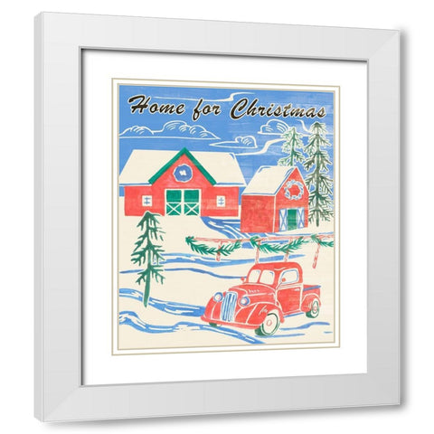 Home for Christmas I White Modern Wood Framed Art Print with Double Matting by Wang, Melissa