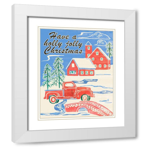 Home for Christmas II White Modern Wood Framed Art Print with Double Matting by Wang, Melissa