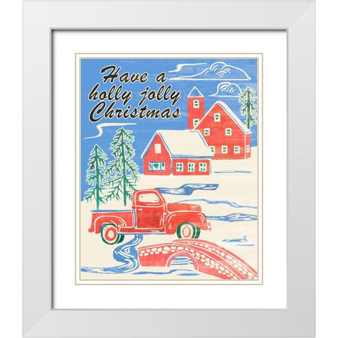 Home for Christmas II White Modern Wood Framed Art Print with Double Matting by Wang, Melissa