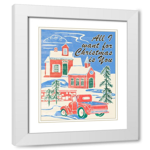 Home for Christmas III White Modern Wood Framed Art Print with Double Matting by Wang, Melissa