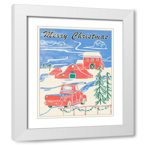 Home for Christmas IV White Modern Wood Framed Art Print with Double Matting by Wang, Melissa