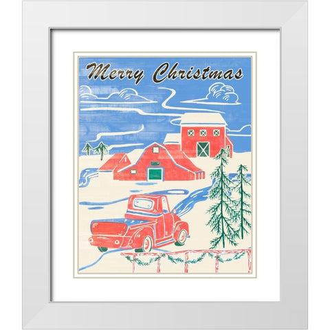 Home for Christmas IV White Modern Wood Framed Art Print with Double Matting by Wang, Melissa