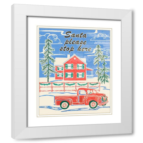 Home for Christmas V White Modern Wood Framed Art Print with Double Matting by Wang, Melissa