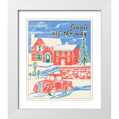 Home for Christmas VI White Modern Wood Framed Art Print with Double Matting by Wang, Melissa