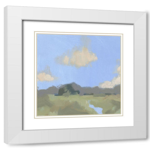 August Impression II White Modern Wood Framed Art Print with Double Matting by Green, Jacob
