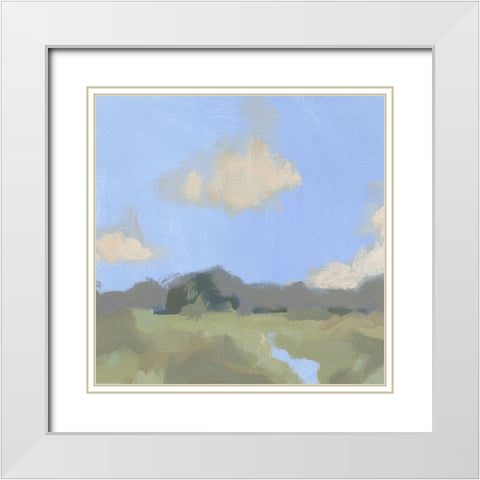 August Impression II White Modern Wood Framed Art Print with Double Matting by Green, Jacob