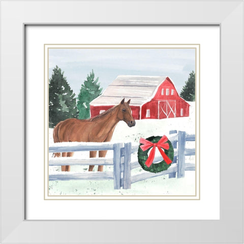 Christmas Farm I White Modern Wood Framed Art Print with Double Matting by Warren, Annie