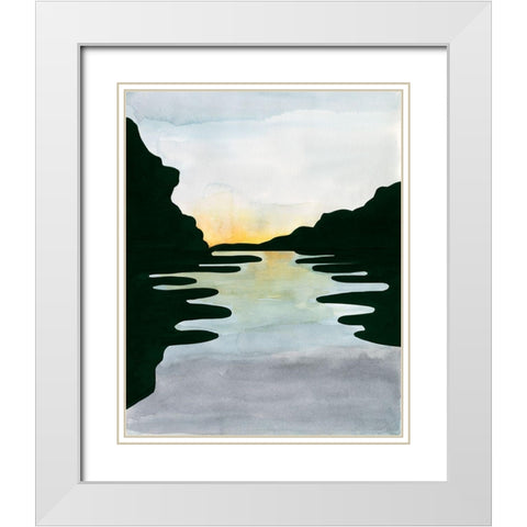 Elizabeths River I White Modern Wood Framed Art Print with Double Matting by Longley, Alicia