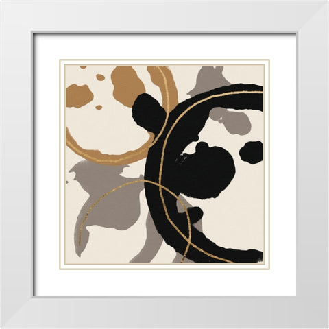Coffee Stained I White Modern Wood Framed Art Print with Double Matting by Saunders, Alonzo
