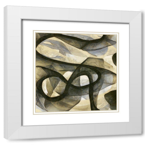 Inpath I White Modern Wood Framed Art Print with Double Matting by Saunders, Alonzo