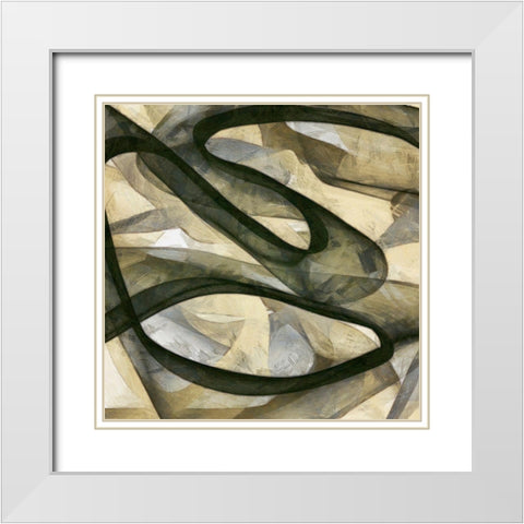 Inpath III White Modern Wood Framed Art Print with Double Matting by Saunders, Alonzo