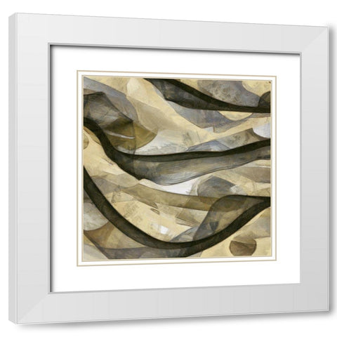 Inpath IV White Modern Wood Framed Art Print with Double Matting by Saunders, Alonzo