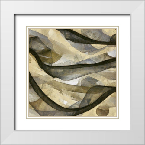 Inpath IV White Modern Wood Framed Art Print with Double Matting by Saunders, Alonzo