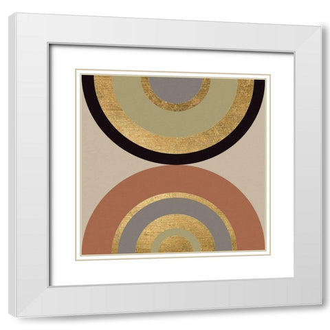Wheel on Wheel II White Modern Wood Framed Art Print with Double Matting by Saunders, Alonzo