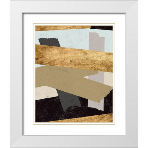 Taped Up I White Modern Wood Framed Art Print with Double Matting by Saunders, Alonzo