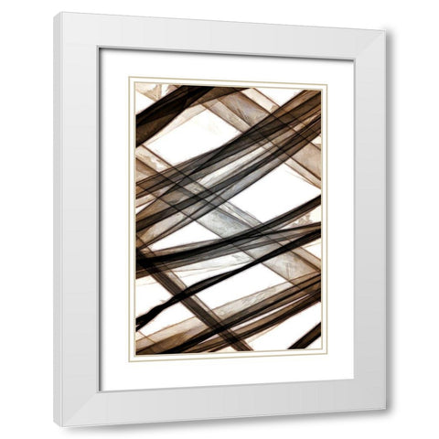 Cross Ways II White Modern Wood Framed Art Print with Double Matting by Saunders, Alonzo