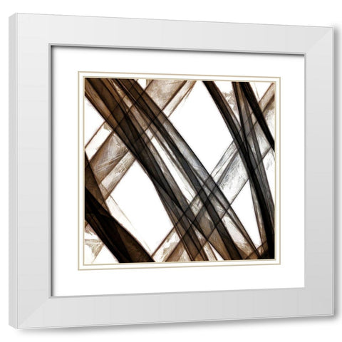 Cross Ways III White Modern Wood Framed Art Print with Double Matting by Saunders, Alonzo