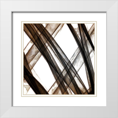 Cross Ways III White Modern Wood Framed Art Print with Double Matting by Saunders, Alonzo