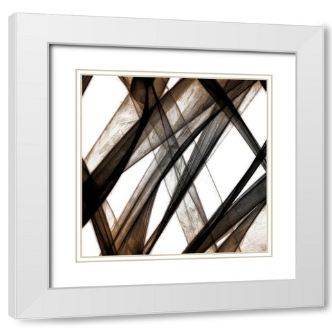 Cross Ways IV White Modern Wood Framed Art Print with Double Matting by Saunders, Alonzo
