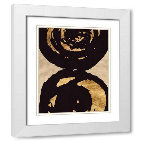 Swirl on Swirl I White Modern Wood Framed Art Print with Double Matting by Saunders, Alonzo