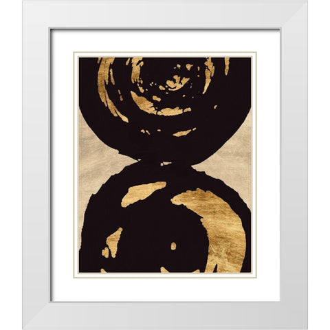 Swirl on Swirl I White Modern Wood Framed Art Print with Double Matting by Saunders, Alonzo