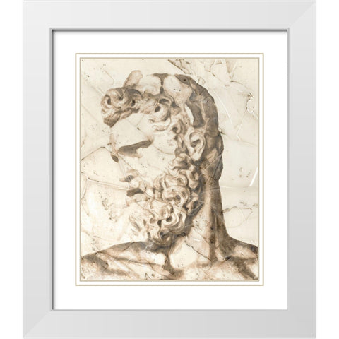 Classical Study II White Modern Wood Framed Art Print with Double Matting by Saunders, Alonzo