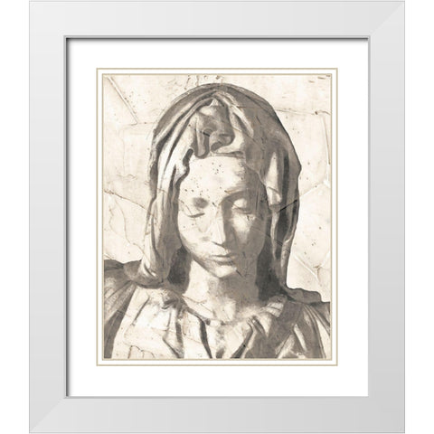 Classical Study III White Modern Wood Framed Art Print with Double Matting by Saunders, Alonzo
