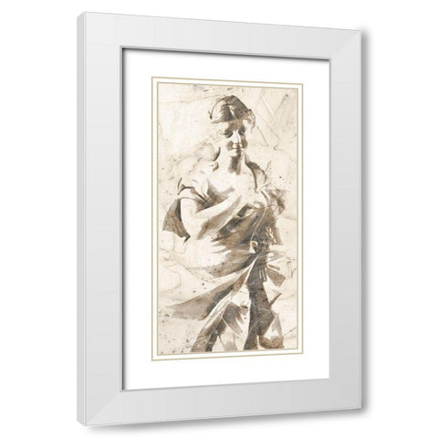 Classical Study V White Modern Wood Framed Art Print with Double Matting by Saunders, Alonzo