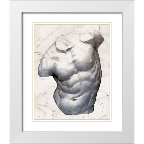 Classical Study VII White Modern Wood Framed Art Print with Double Matting by Saunders, Alonzo
