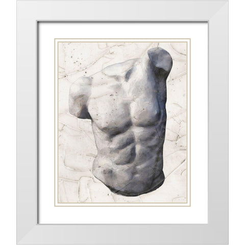 Classical Study VIII White Modern Wood Framed Art Print with Double Matting by Saunders, Alonzo
