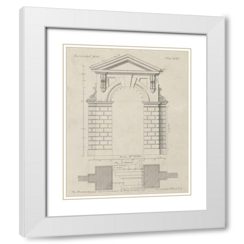 Rusticated Gate White Modern Wood Framed Art Print with Double Matting by Langley