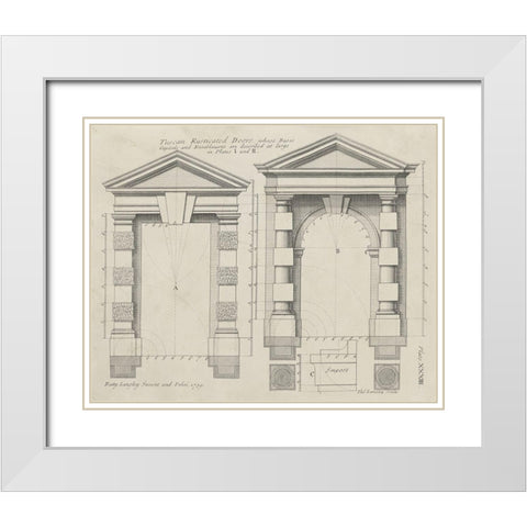Tuscan Rusticated Doors White Modern Wood Framed Art Print with Double Matting by Langley
