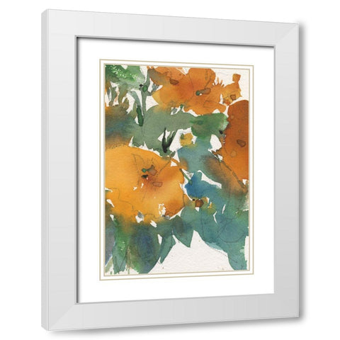 Floral Indulge I White Modern Wood Framed Art Print with Double Matting by Dixon, Samuel
