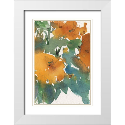 Floral Indulge I White Modern Wood Framed Art Print with Double Matting by Dixon, Samuel