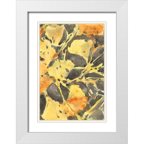 Ginkgo Leafing II White Modern Wood Framed Art Print with Double Matting by Dixon, Samuel
