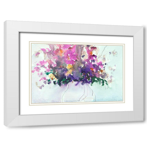 Floral in Pitcher I White Modern Wood Framed Art Print with Double Matting by Dixon, Samuel