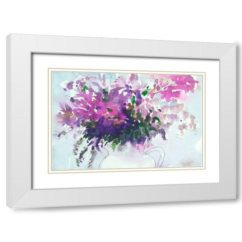 Floral in Pitcher II White Modern Wood Framed Art Print with Double Matting by Dixon, Samuel