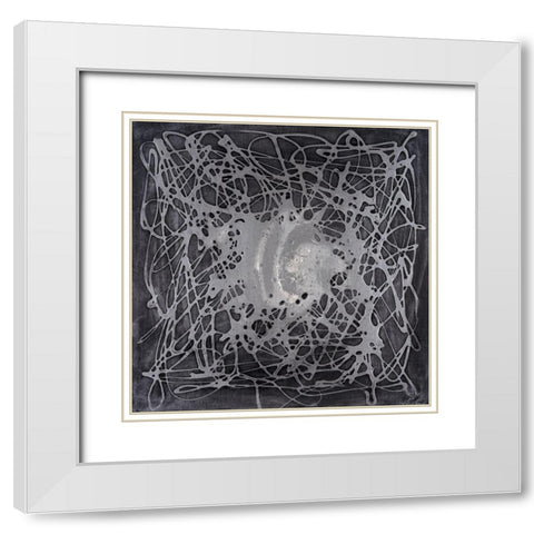 Neuron in Silver White Modern Wood Framed Art Print with Double Matting by Willett, Michael