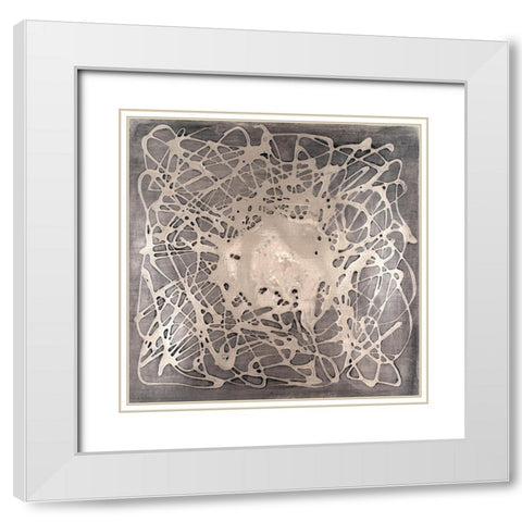Neuron in Aged Silver White Modern Wood Framed Art Print with Double Matting by Willett, Michael