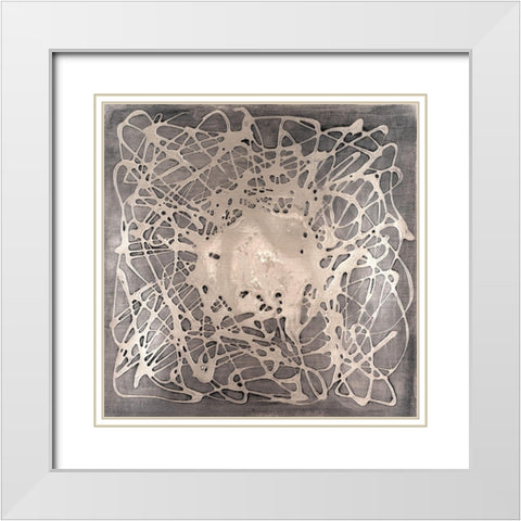 Neuron in Aged Silver White Modern Wood Framed Art Print with Double Matting by Willett, Michael