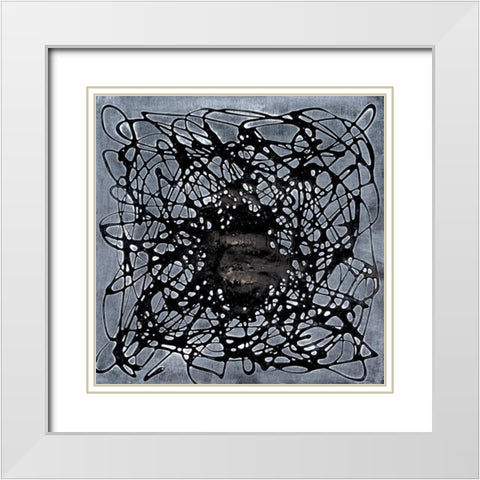 Neuron in Pearl Black White Modern Wood Framed Art Print with Double Matting by Willett, Michael