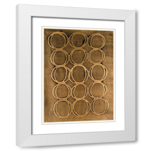 Concentric Metallic in Gold White Modern Wood Framed Art Print with Double Matting by Willett, Michael
