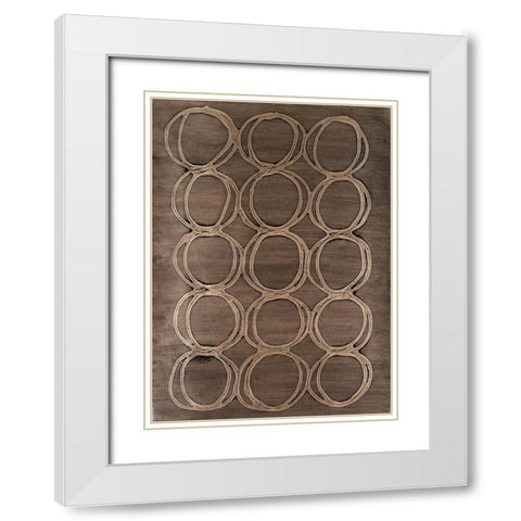 Concentric Metallic in Champagne White Modern Wood Framed Art Print with Double Matting by Willett, Michael