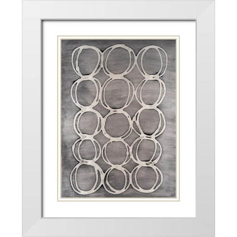 Concentric Metallic in Pearl White White Modern Wood Framed Art Print with Double Matting by Willett, Michael