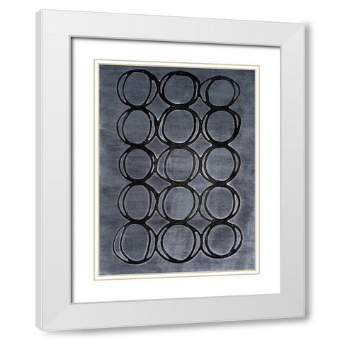Concentric Metallic in Black Pearl White Modern Wood Framed Art Print with Double Matting by Willett, Michael